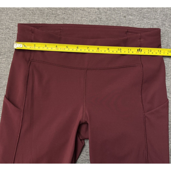 Lululemon Leggings Womens Size 8 Purple Side Pockets Back Zip Pocket - Picture 3 of 7